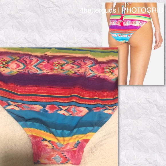 NEW Johnny Was Natalia Hipster Colorful Abstract Print Bikini Bottom Size LG 12 - Picture 8 of 16